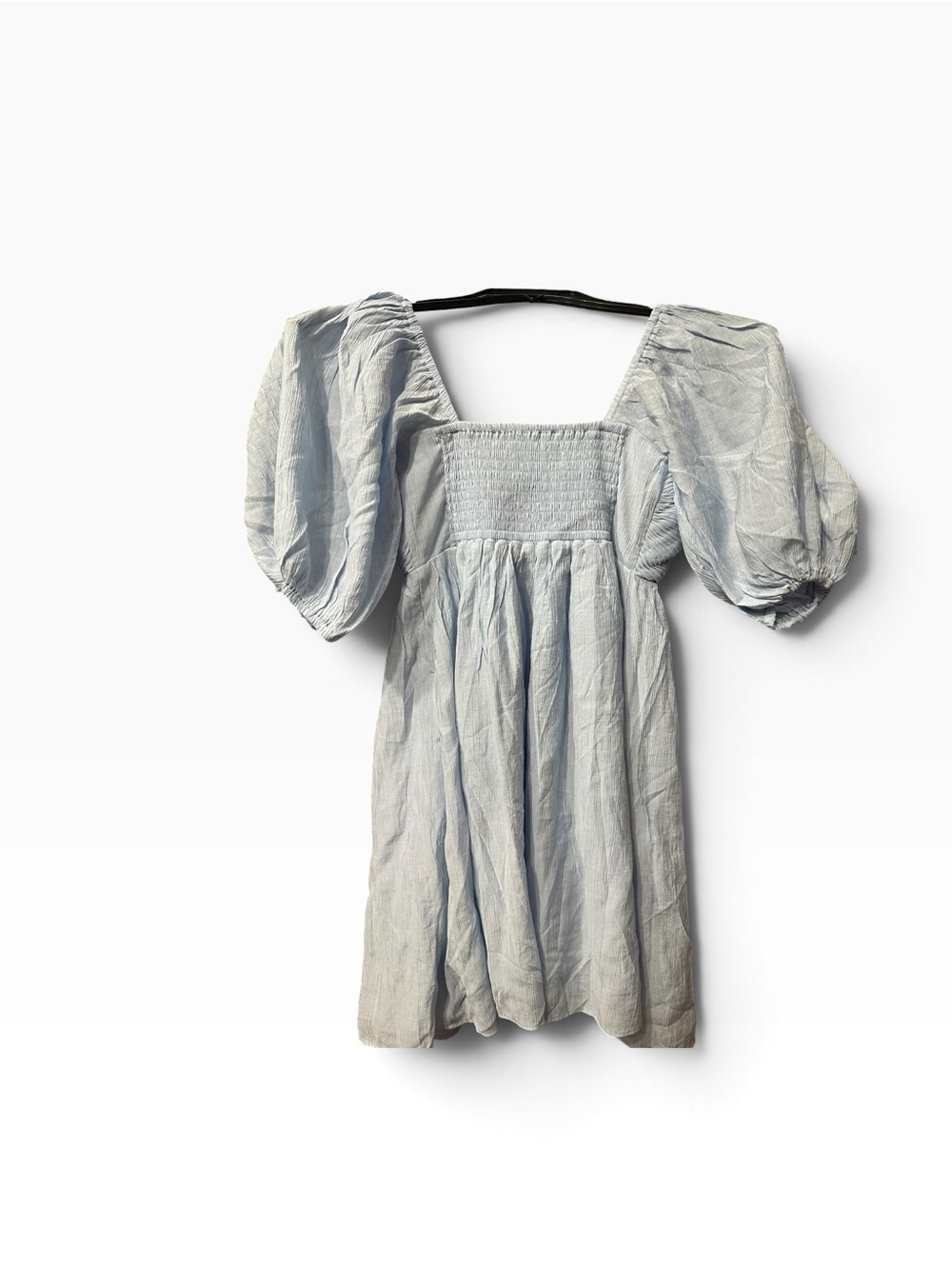 Abercrombie & Fitch Puff Sleeve Smocked Babydoll Mini Dress XS Blue